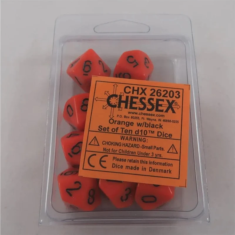 Chessex Opaque Orange 10 x W10 Set