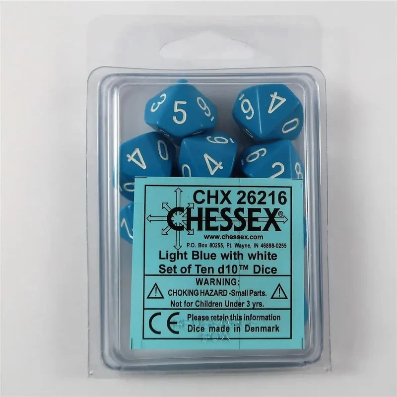 Chessex Opaque Light blue 10 x W10 Set