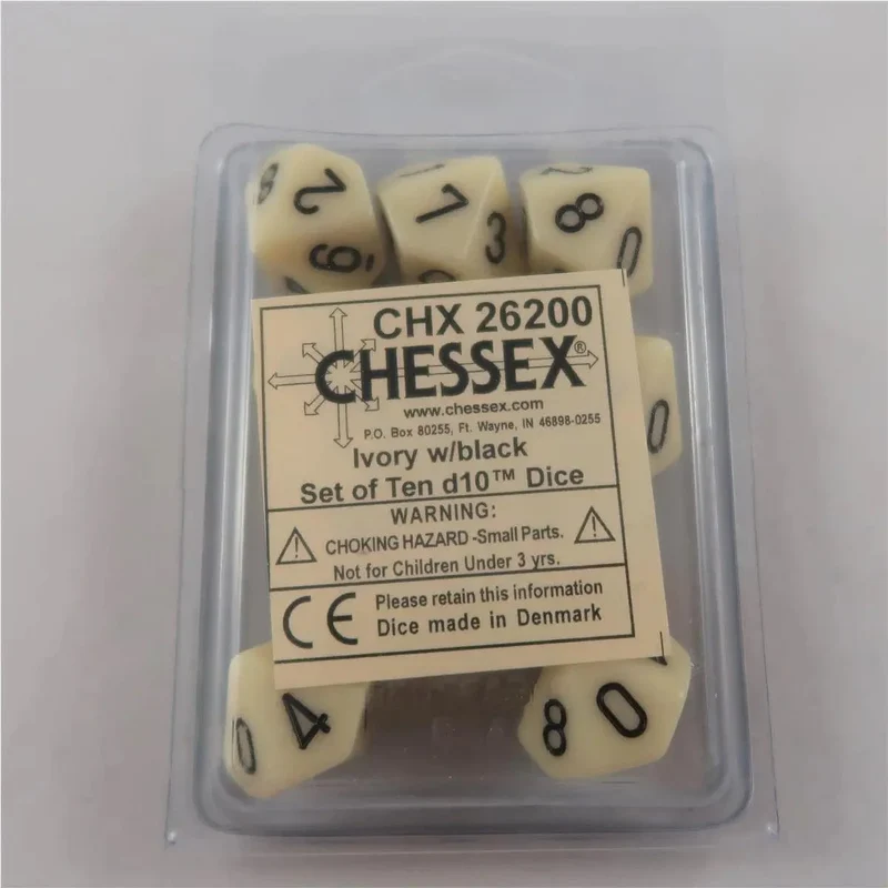 Chessex Opaque Ivory 10 x W10 Set