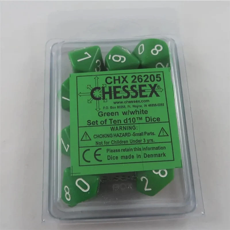 Chessex Opaque Green 10 x W10 Set