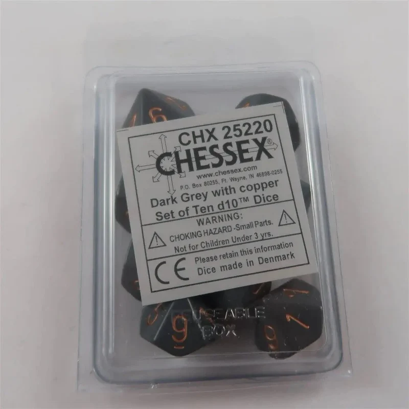 Chessex Opaque Dark grey/copper 10 x W10 Set
