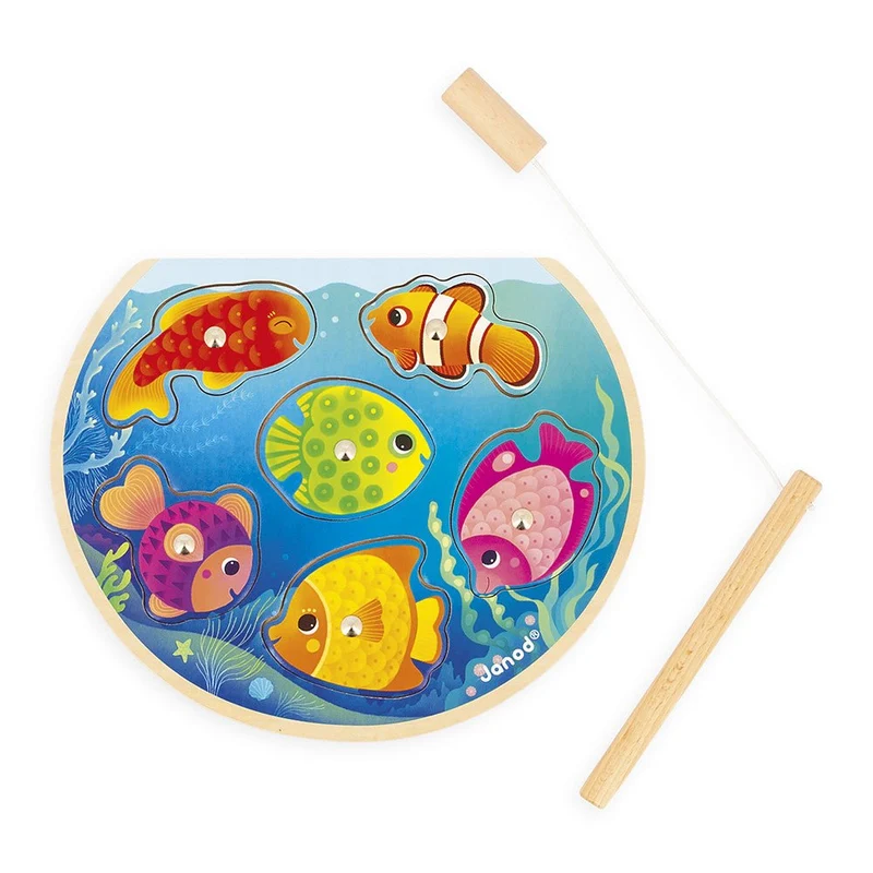 Magnet-Angelpuzzle Fischglas – Angelspiel ab 18 Monaten – Janod