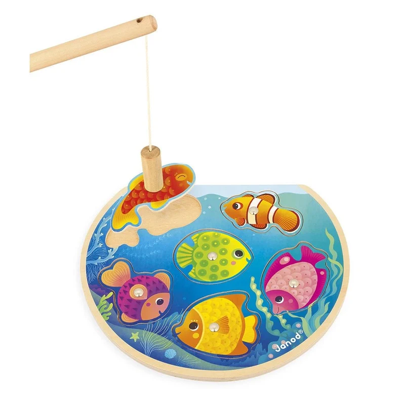 Magnet-Angelpuzzle Fischglas – Angelspiel ab 18 Monaten – Janod