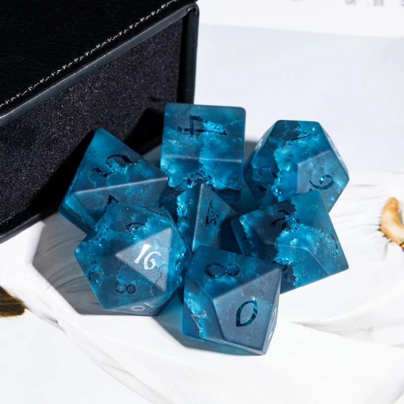 Glaswürfel Frosted Lightning Blue