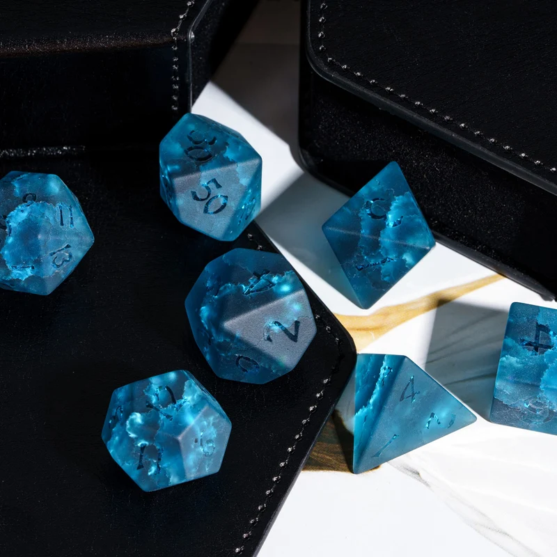 Glaswürfel Frosted Lightning Blue