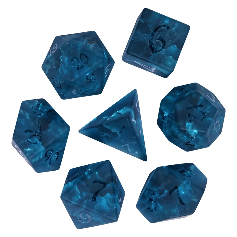 Glaswürfel Frosted Lightning Blue