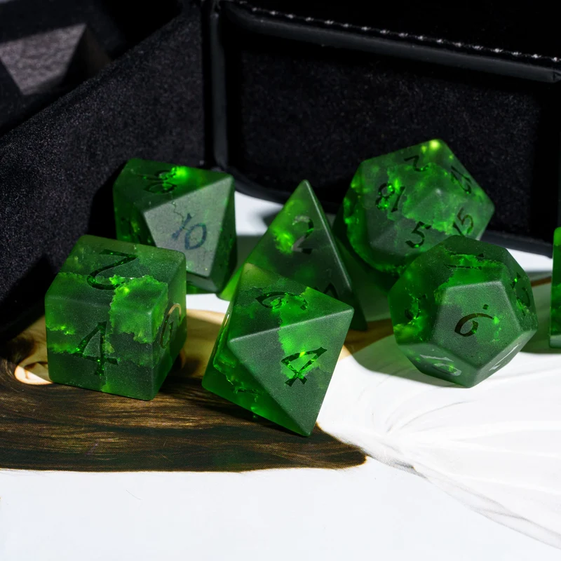 Glaswürfel Frosted Lightning Green