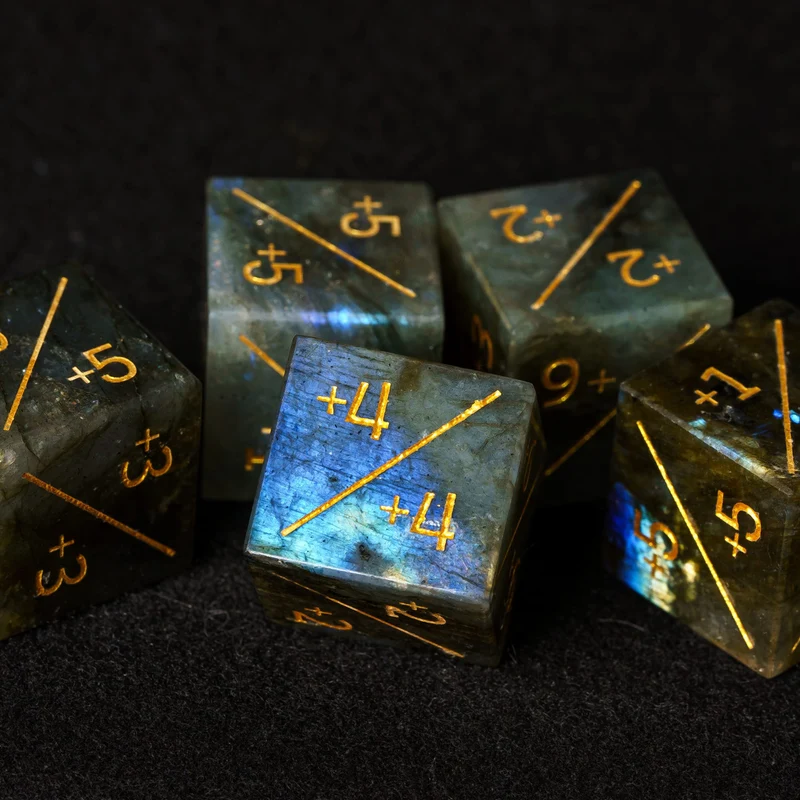 Labradorit D6 Counter-Würfel