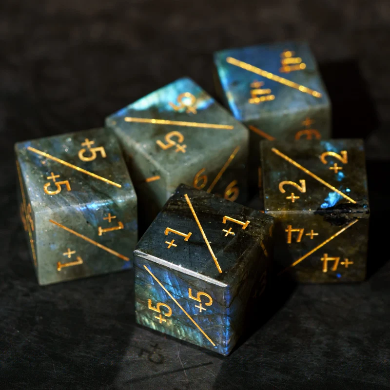 Labradorit D6 Counter-Würfel