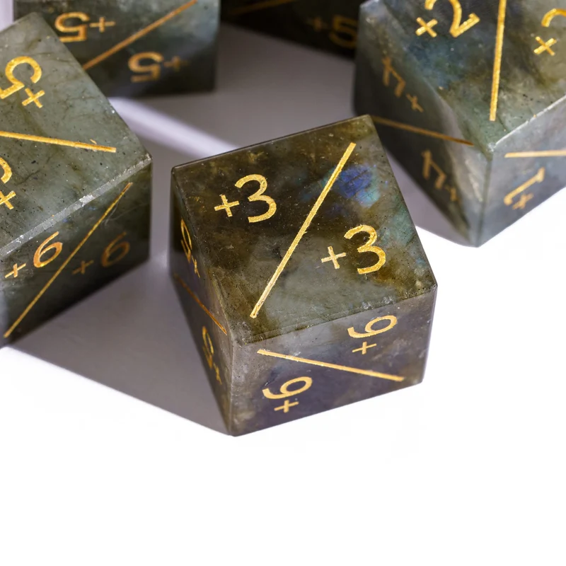Labradorit D6 Counter-Würfel