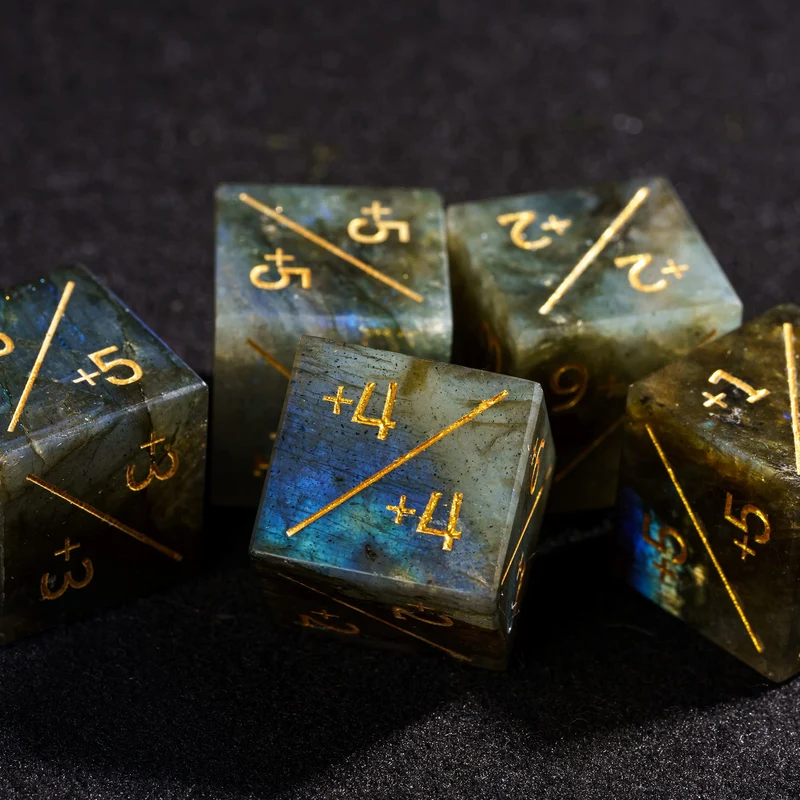 Labradorit D6 Counter-Würfel