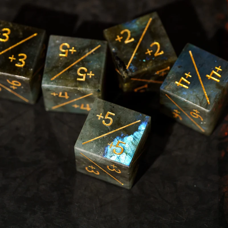 Labradorit D6 Counter-Würfel