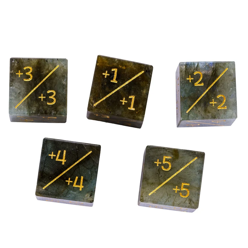 Labradorit D6 Counter-Würfel