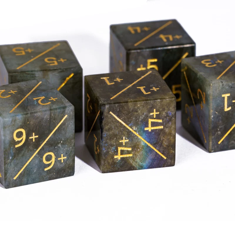 Labradorit D6 Counter-Würfel