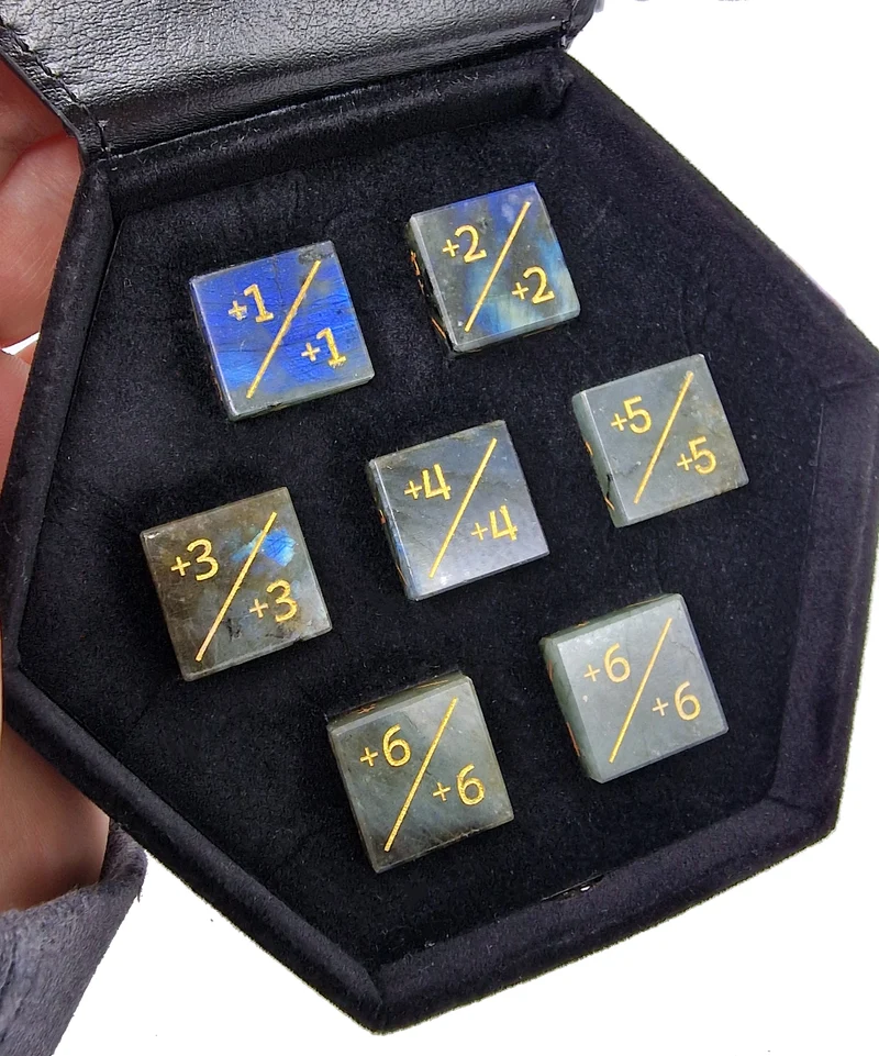 Labradorit D6 Counter-Würfel