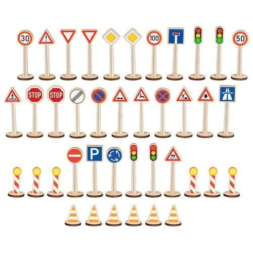 Verkehrszeichen-Set 40-teilig – Goki