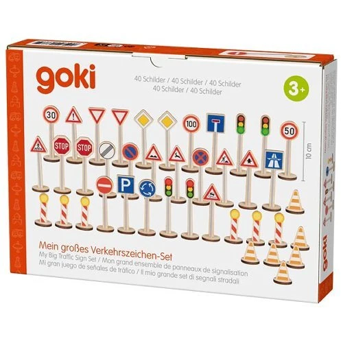 Verkehrszeichen-Set 40-teilig – Goki