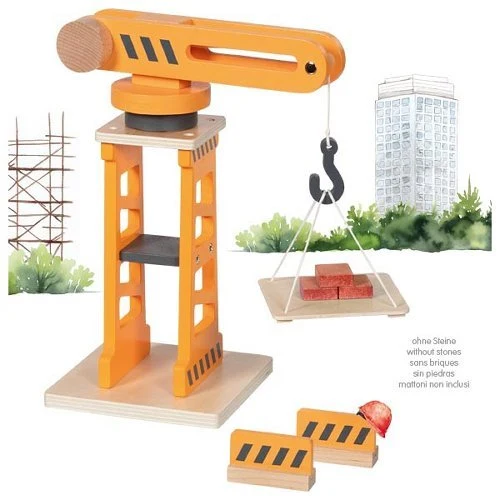 Drehkran aus Holz mit Absperrbarken – Goki