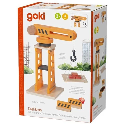 Drehkran aus Holz mit Absperrbarken – Goki