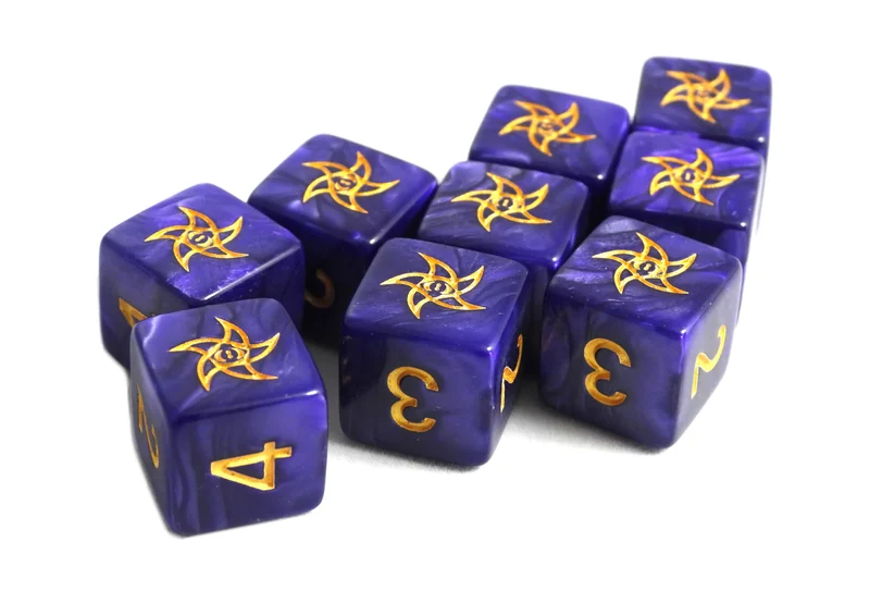 Elder Dice - Astral Elder Sign 9xW6 (Mystic Purple im Reagenzglas)