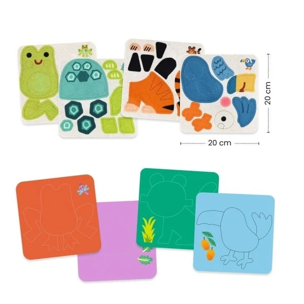 Weiche Filztiere Collage – Djeco