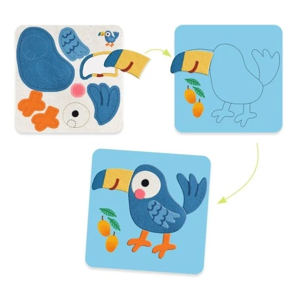 Weiche Filztiere Collage – Djeco