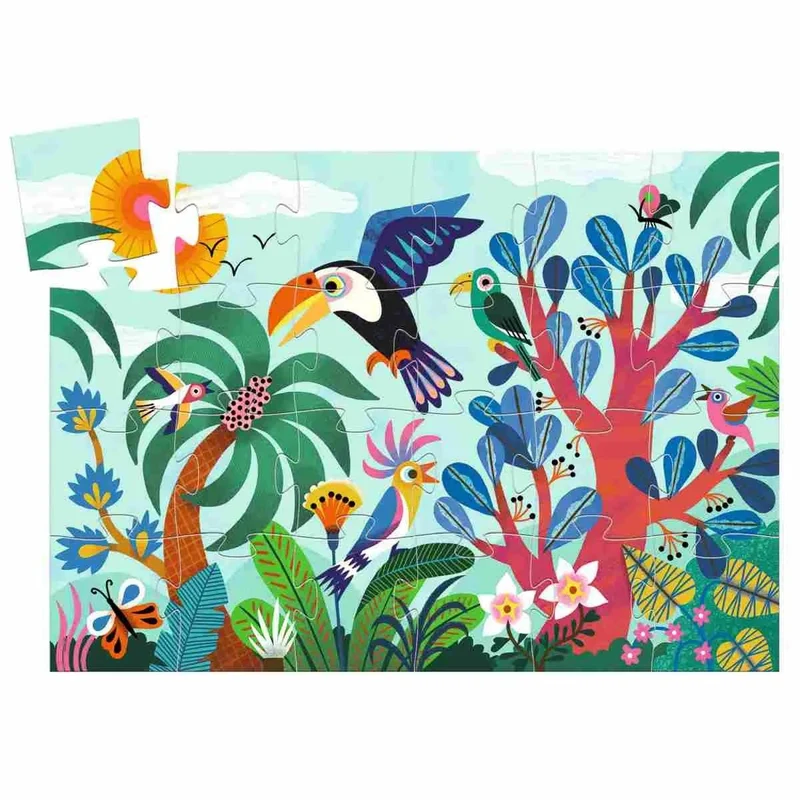 Djeco Puzzle Tukan – 24-teiliges Dschungel-Puzzle