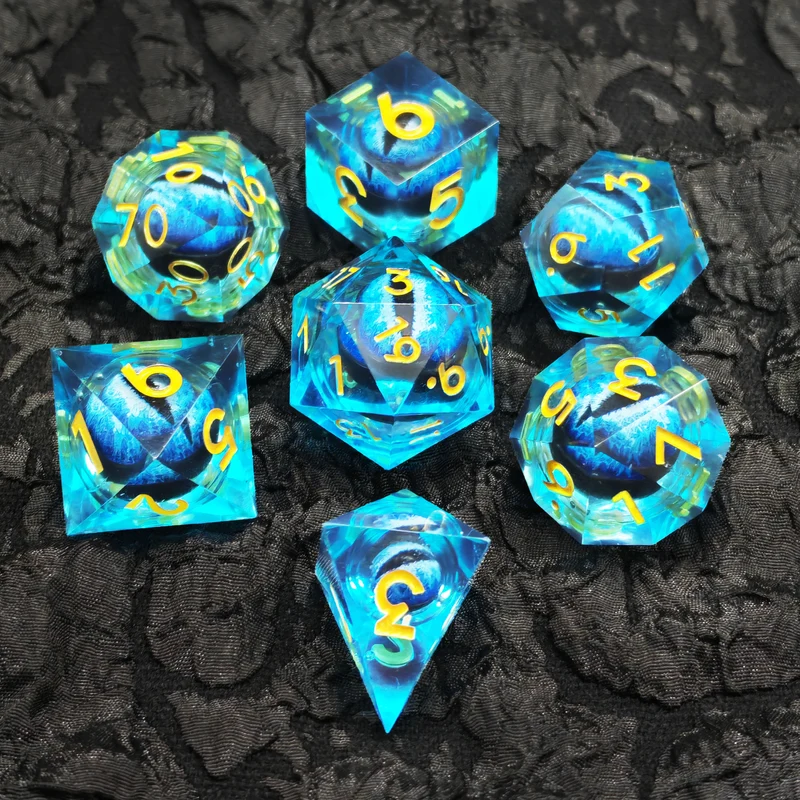 Sapphire Dragon Eye Flüssigwürfel Set
