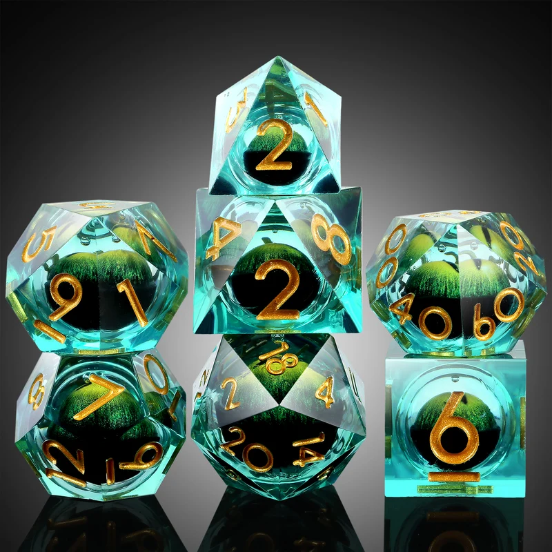 Emerald Dragon Eye Flüssigwürfel Set mit Diamond D4
