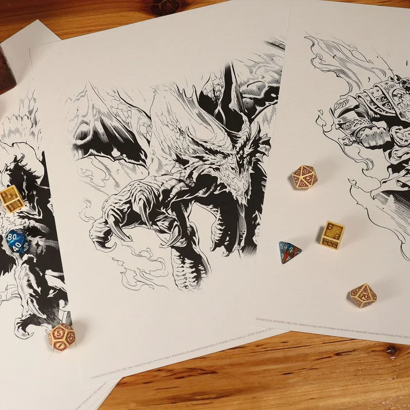 D&D limitiertes Kunstdruck Set (7-teilig)