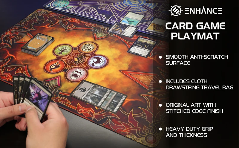 TCG Playmat mit gestickten Rändern