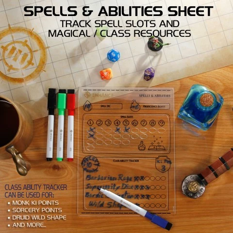 Acryl Charakterbogen-Set für DnD 5e