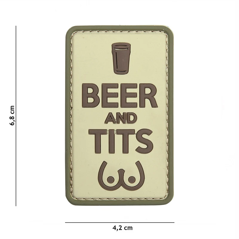 Patch 3D PVC Beer and Tits coyote