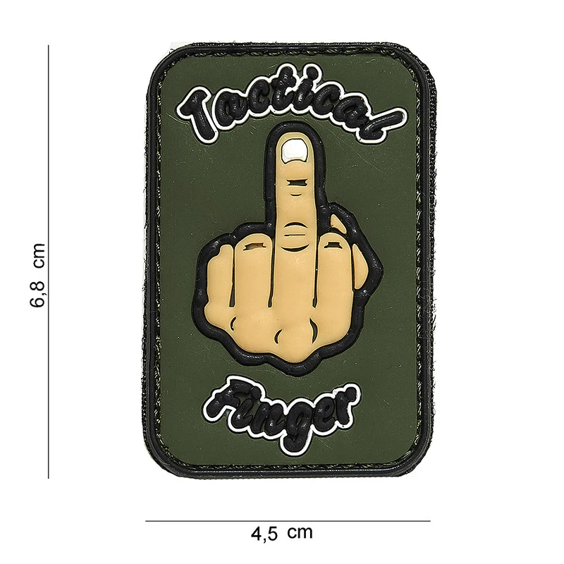 Patch 3D PVC Tactical finger green