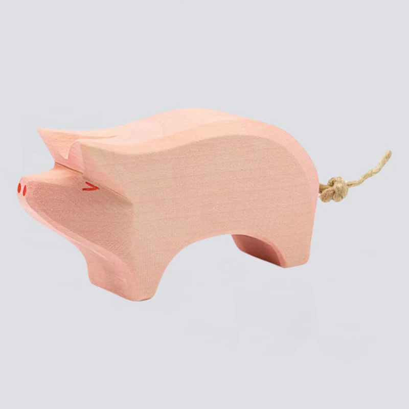 Ostheimer Holzfigur Schwein Rüssel hoch