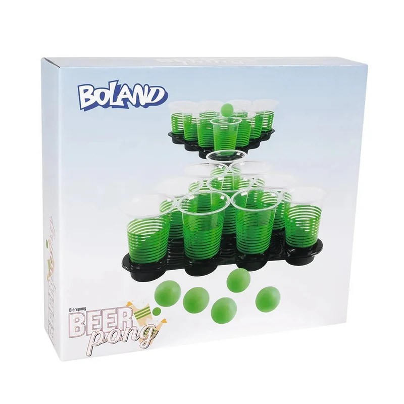 Grünes Trinkspiel Beer Pong, 3-teilig