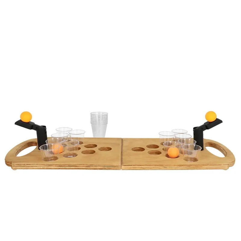Braunes Trinkspiel „Shot Pong“, 4-teilig