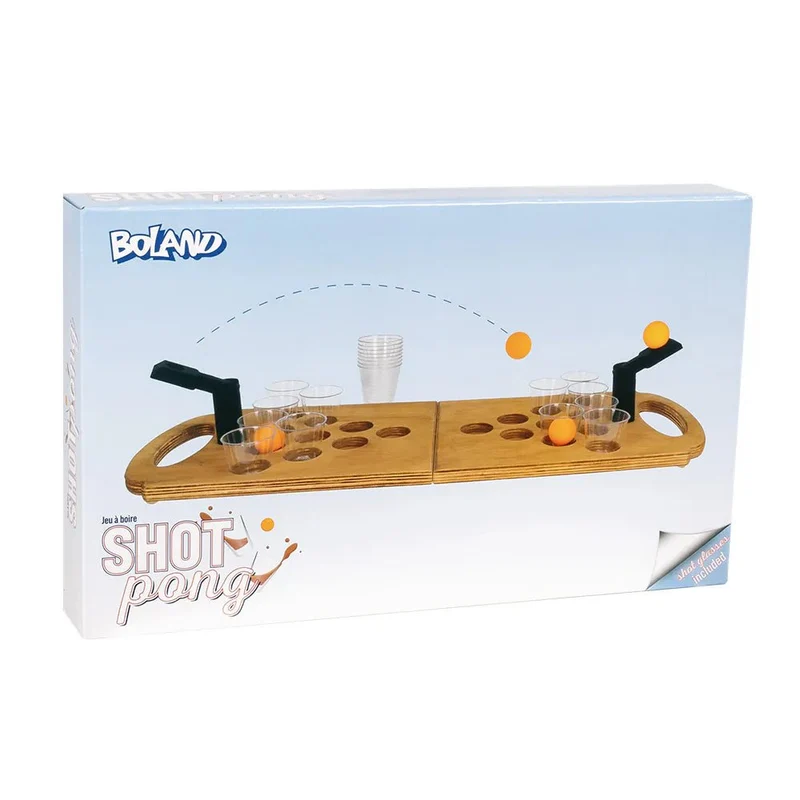 Braunes Trinkspiel „Shot Pong“, 4-teilig