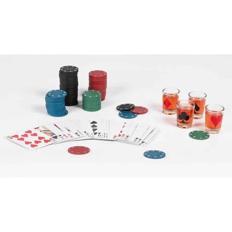 Farbiges Trinkspiel „Poker“, 3-teilig