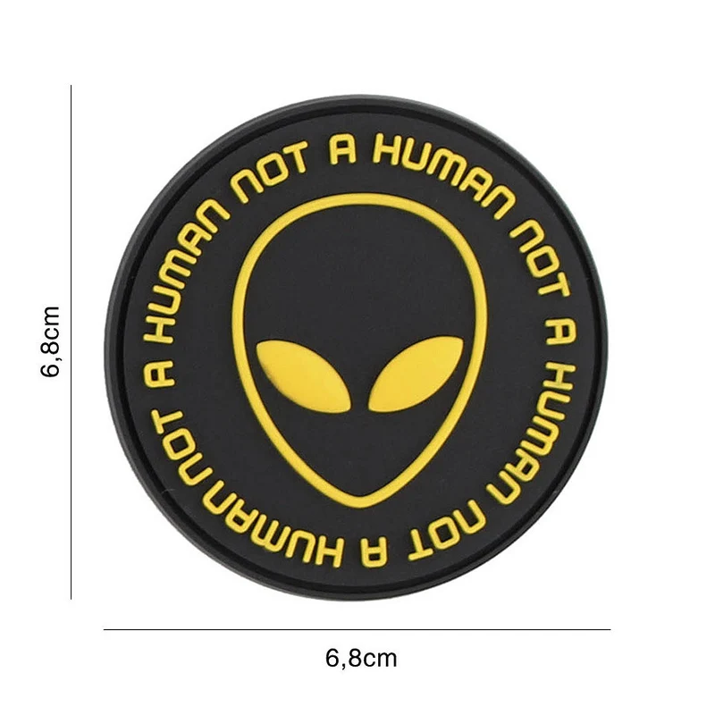 Patch 3D PVC Not human black/yellow Alien