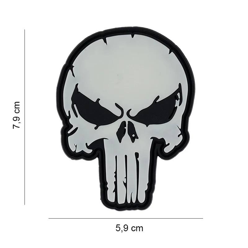 Patch 3D PVC Punish skull glow in the dark