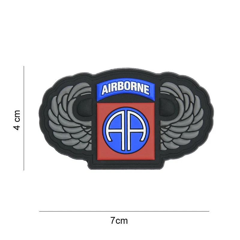 Patch 3D PVC 82nd Airborne silver wings