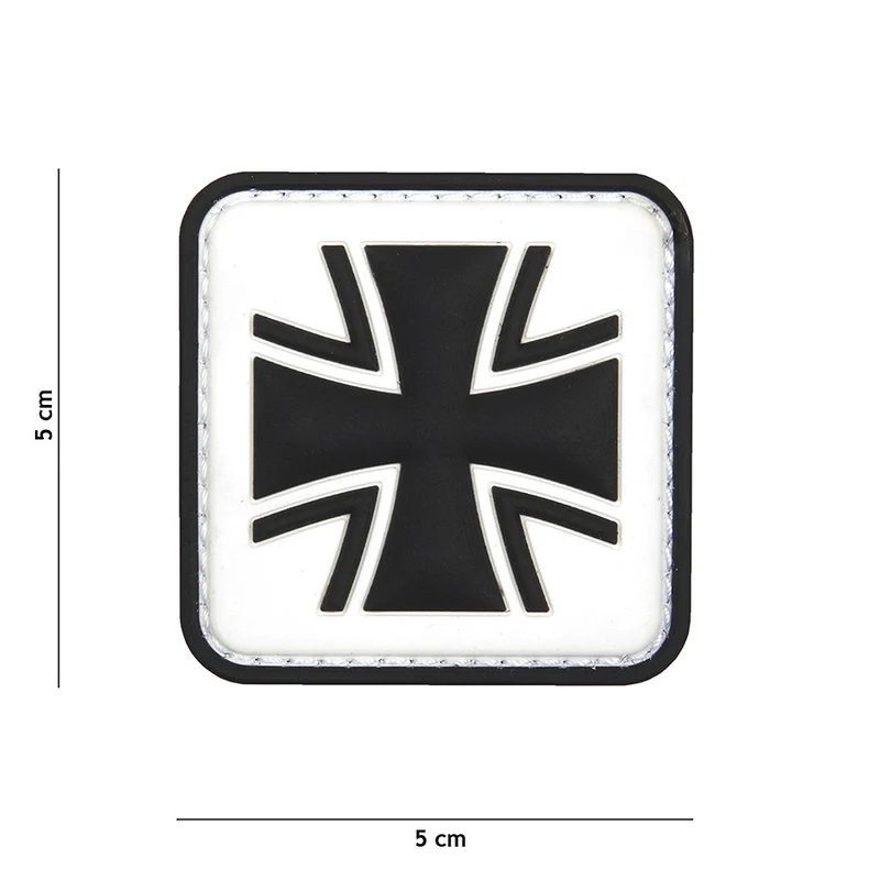 Patch 3D PVC Deutsches Kreuz weiss