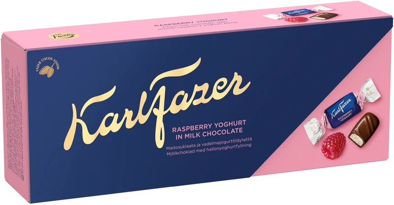 Karl Fazer vadelmajogurtti suklaakonvehteja 250g