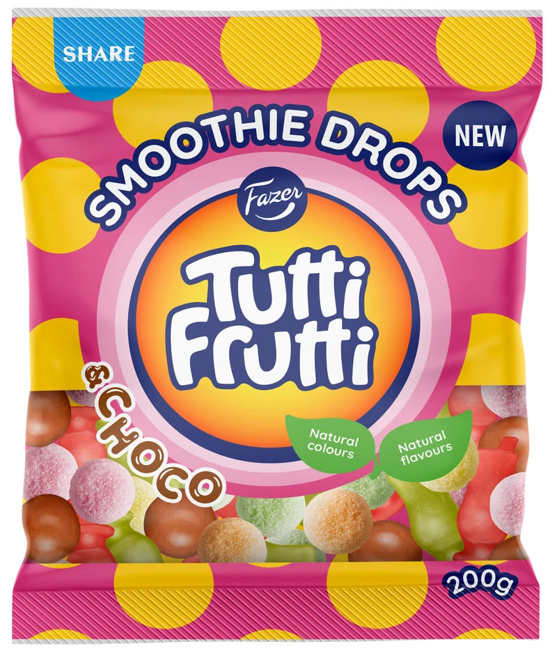 Fazer Tutti Frutti Smoothie Drops karkkipussi 200g