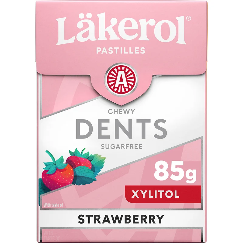 Läkerol Dents Strawberry ksylitolipastilli 85g