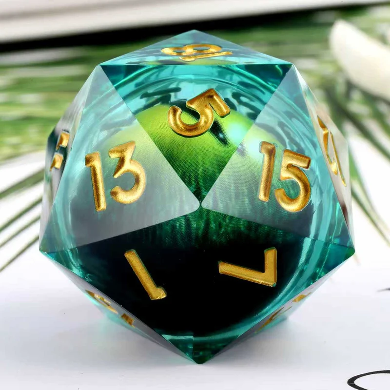 Emerald Dragon Eye - XL D20 (33 mm)