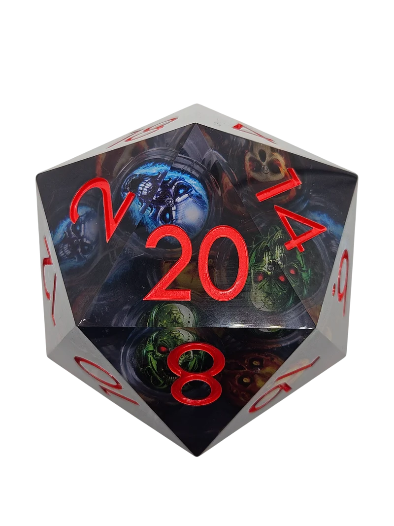 Giant Skullstorm – XXL D20 Flüssigwürfel 90 mm