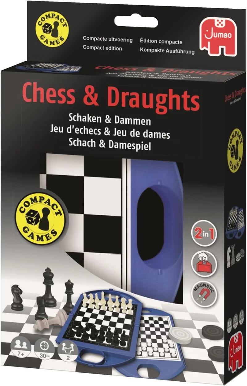 Schach & Dame Reisespiel magnetisch – Jumbo