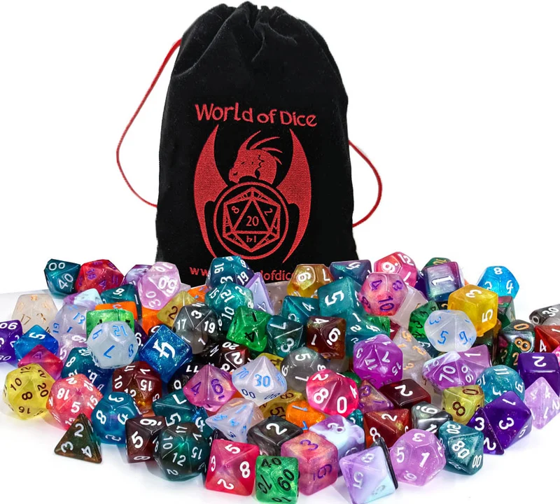 Mystery Bag of Holding mit 10x7 Kunststoff Würfel